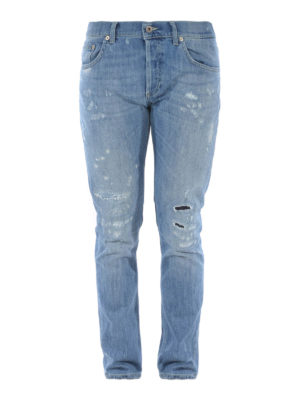 DONDUP: jeans skinny - Jeans Mius in denim chiaro consumato