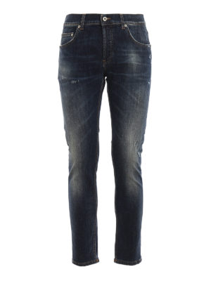 DONDUP: straight leg jeans - Mius scraped slim jeans