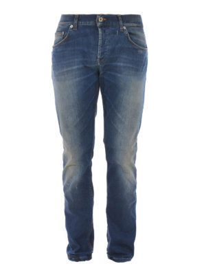DONDUP: straight leg jeans - Mius stonewashed jeans