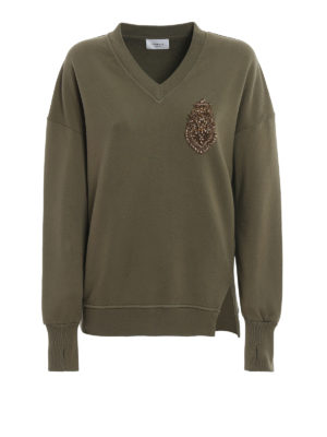 DONDUP: Sweatshirts & Sweaters - Bejewelled oversized sweatshirt