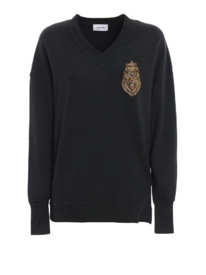 DONDUP: Sweatshirts & Sweaters - Bejewelled oversized sweatshirt