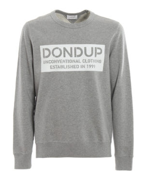 DONDUP: Sweatshirts & Sweaters - Logo print melange sweater