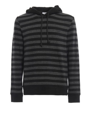 DONDUP: Sweatshirts & Sweaters - Striped cotton blend hoodie