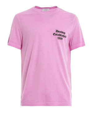 DONDUP: t-shirts - Faded effect logo print T-shirt