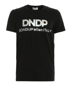 DONDUP: t-shirts - Iridescent logo lettering printed T-shirt