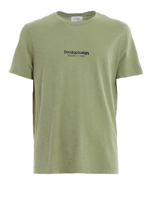 DONDUP: t-shirts - Logo print flamed cotton T-shirt