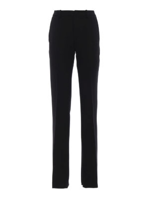 DONDUP: Pantaloni sartoriali - Pantaloni Saffie in lana stretch nera