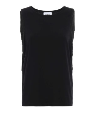 DONDUP: Tops & Tank tops - Fringed jersey tank top
