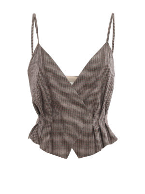 DONDUP: Tops & Tank tops - Mini houndstooth patterned gilet top