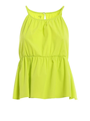 DONDUP: Tops & Tank tops - Stretch jersey tank top with ruffle hem