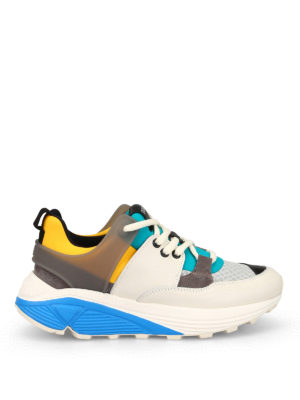 DONDUP: sneakers - Sneaker D/ONE in pelle e tessuto multicolor