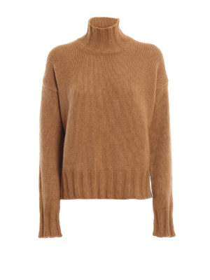DONDUP: maglia a collo alto e polo - Dolcevita in misto alpaca color cammello