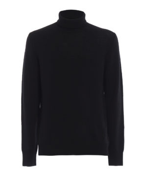 DONDUP: maglia a collo alto e polo - Dolcevita nera in morbida lana merino