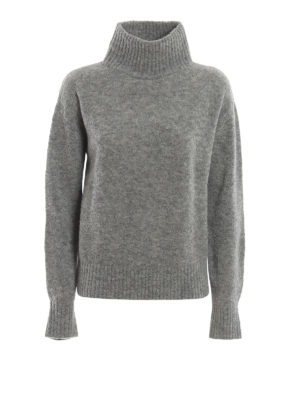 DONDUP: maglia a collo alto e polo - Dolcevita grigio mélange in misto lana bouclé