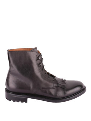 Doucal's: stivali - Stivaletti stringati in pelle con frange