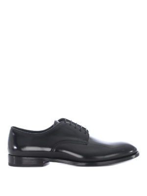 Doucal's: classic shoes - Black brushed leather Derby shoes