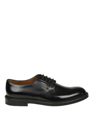 Doucal's: classiche - Derby stringate in pelle spazzolata nera
