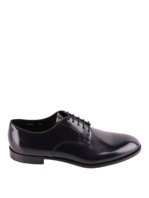 Doucal's: classic shoes - Dark blue brushed leather Derby