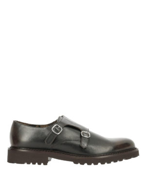 Doucal's: classiche - Monk strap in pelle lucida sfumata