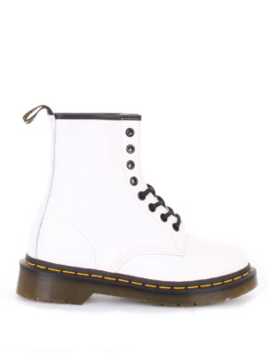 DR. MARTENS: ankle boots - 1460 Smooth white leather combat boots