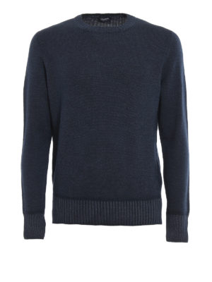 DRUMOHR: maglia collo rotondo - Maglia blu in lana merino