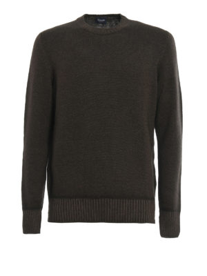 DRUMOHR: maglia collo rotondo - Maglia marrone in lana merino