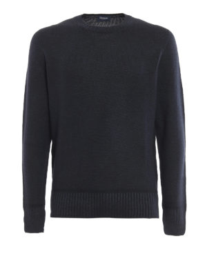 DRUMOHR: maglia collo rotondo - Maglia blu scuro in lana merino