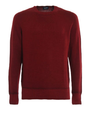 DRUMOHR: maglia collo rotondo - Maglia rosso scuro in lana merino