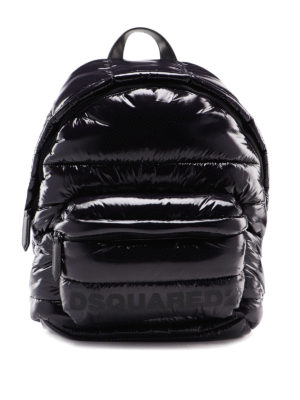 DSQUARED2: backpacks - Glossy nylon quilted backpack