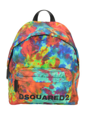 DSQUARED2: backpacks - Tie-dye nylon backpack