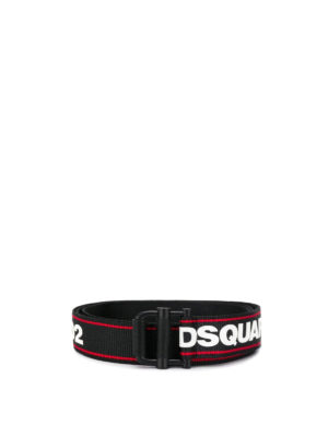 DSQUARED2: cinture - Cintura in tessuto con stampa logo