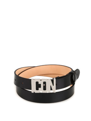 DSQUARED2: cinture - Cintura Icon in vernice nera