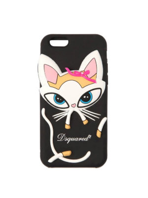 DSQUARED2: custodie e cover - Cover per iPhone 6/6s/7/8 con gatto a rilievo