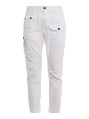 DSQUARED2: pantaloni casual - Pantaloni Sexy Cargo bianchi
