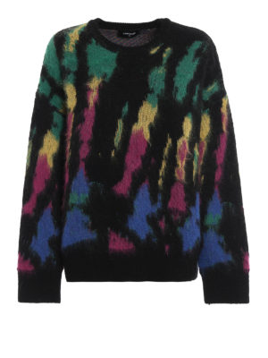 DSQUARED2: Strickpullover mit Rundhalsausschnitt - Rundhalspullover - Gemustert