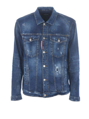 DSQUARED2: denim jacket - Destroyed vintage denim jacket