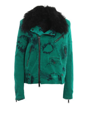 DSQUARED2: denim jacket - Faded denim padded jacket