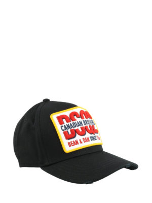 DSQUARED2: hats & caps - Canadian Brothers black baseball cap