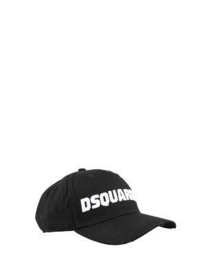 DSQUARED2: cappelli - Cappellino con logo ricamato a contrasto