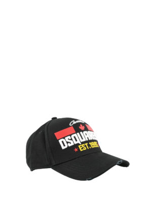 DSQUARED2: cappelli - Cappellino con logo ricamato a contrasto