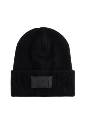 DSQUARED2: cappelli - Berretto in lana con patch logo Dsquared2 Ski