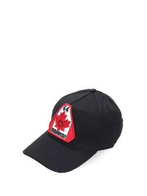 DSQUARED2: cappelli - Cappello da baseball con patch foglia d'acero