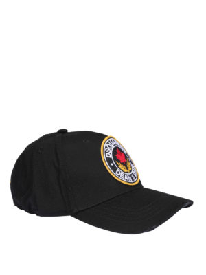 DSQUARED2: hats & caps - Round patch cotton baseball cap