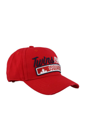 DSQUARED2: cappelli - Cappellino Twins 1964 rosso