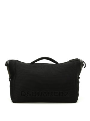 DSQUARED2: Borse da viaggio - Borsone nero in neoprene a rete
