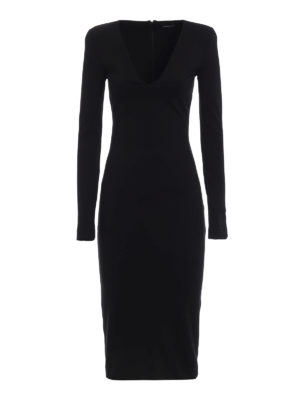 DSQUARED2: abiti lunghi - Abito lungo nero in misto viscosa