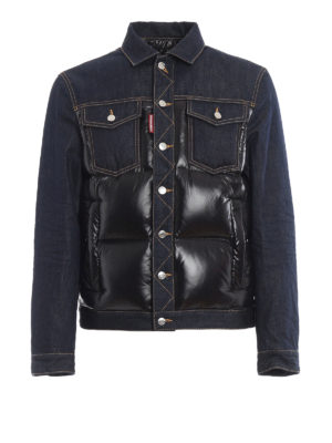 DSQUARED2: giacche imbottite - Giacca imbottita in denim e nylon