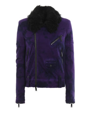 DSQUARED2: giacche imbottite - Giacca imbottita in denim slavato