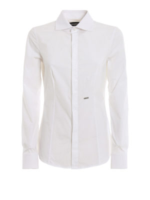 DSQUARED2: camicie - Camicia sciancrata con placchetta logo