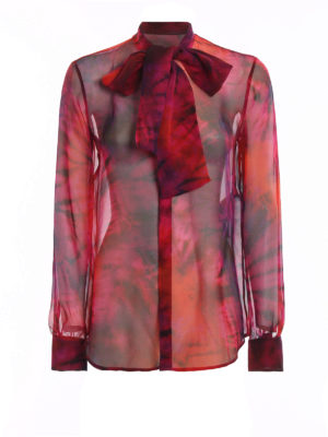 DSQUARED2: camicie - Camicia in pura seta multicolore